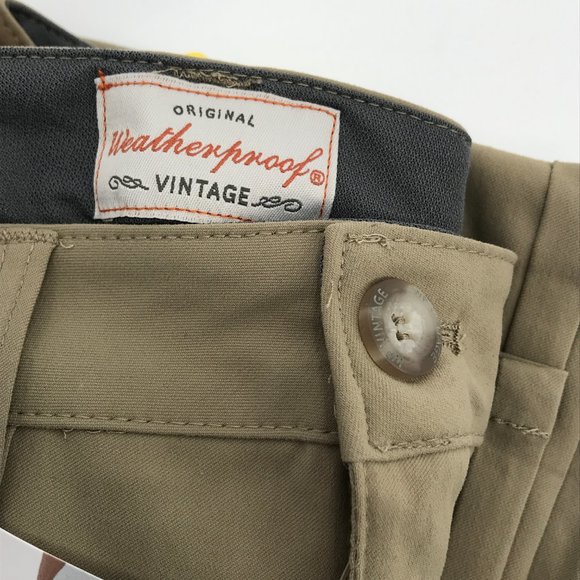 Weatherproof Vintage Pants Mens 32x32 Brown Khaki Regular Fit Flex Tech Packable - Picture 7 of 12